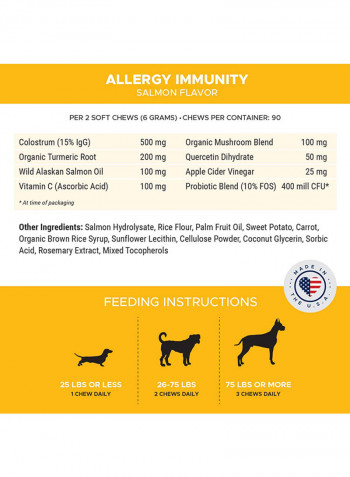 Allergy Relief With Probiotics Omegas And Colostrum Salmon Flavour 90 Count Multicolour 270g