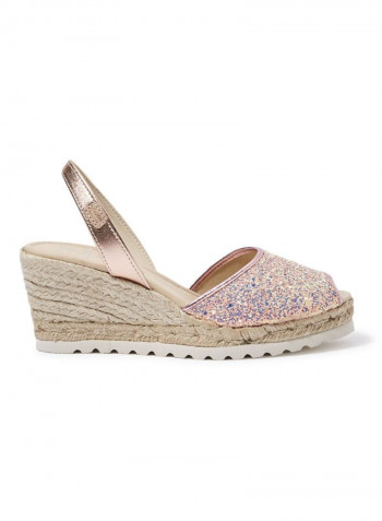 Frida Montada Glitter Sling Back Casual Sandals Pink