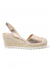 Frida Montada Metallic Sling Back Casual Sandals Rosegold