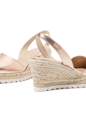 Frida Montada Metallic Sling Back Casual Sandals Rosegold