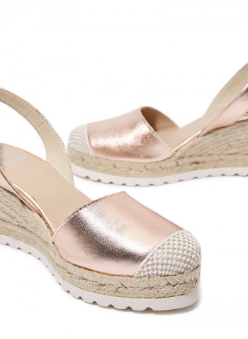 Frida Montada Metallic Sling Back Casual Sandals Rosegold