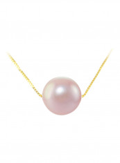 18 Karat Solid Gold With 8 mm Pearl Pendant Necklace