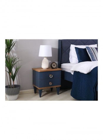 Poppins Night Stand Blue/Brown 51x56x42cm