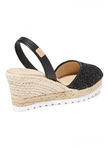 Frida Montada Glitter Sling Back Casual Sandals Black(N3Negre)
