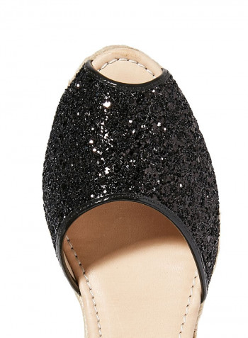 Frida Montada Glitter Sling Back Casual Sandals Black(N3Negre)
