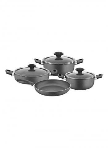 7-Piece Fred Cooking Set Grey Casserole 1x24cm Casserole 1x20cm Flat Casserole 1x26cm Maxi Fry Pan 1x26cmcm