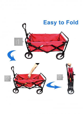 Multi-Purpose Foldable Outdoor Wagon Cart Red/Black/Yellow 85x48x26centimeter