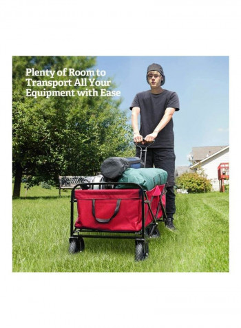 Multi-Purpose Foldable Outdoor Wagon Cart Red/Black/Yellow 85x48x26centimeter