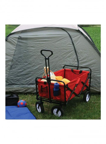 Multi-Purpose Foldable Outdoor Wagon Cart Red/Black/Yellow 85x48x26centimeter