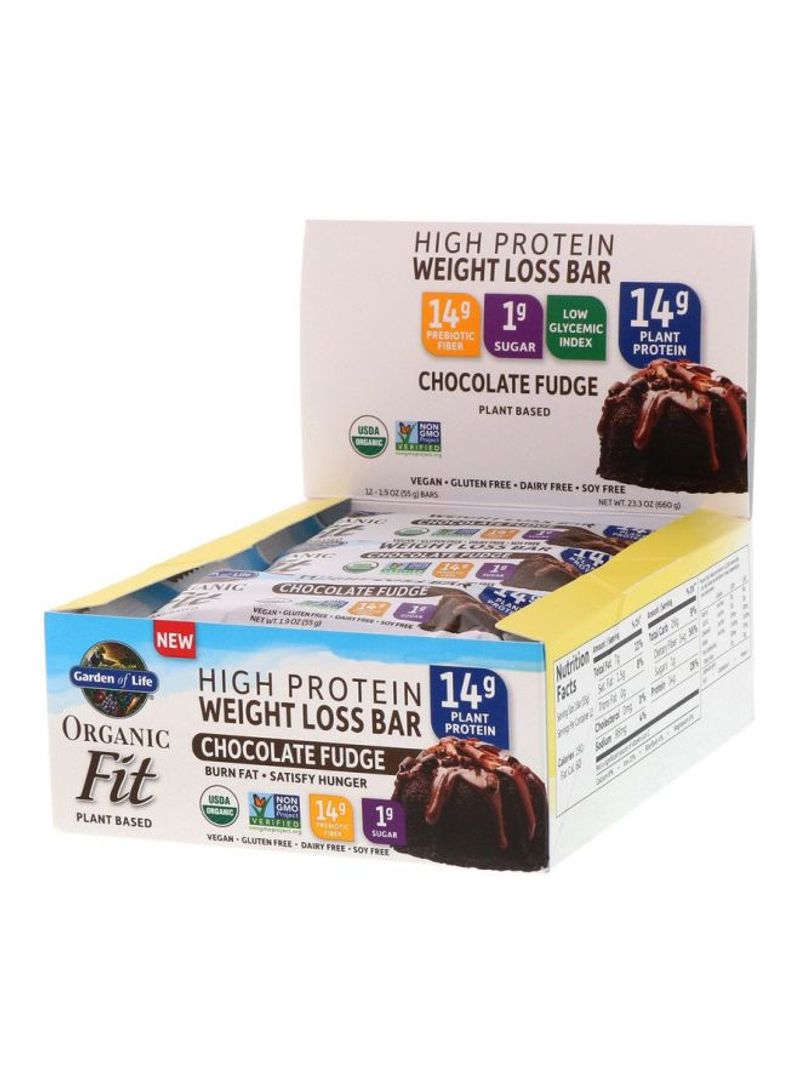 Pack Of 12 Organic Fit Weight Loss Bars - Chocolate Fudge
