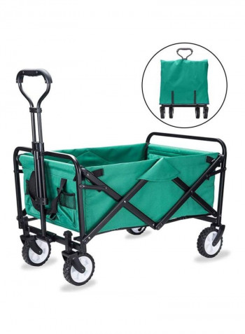 Foldable Heavy Duty Outdoor Cart Trolley Green/Black/White 90x50centimeter