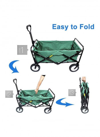 Foldable Heavy Duty Outdoor Cart Trolley Green/Black/White 90x50centimeter