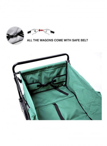 Foldable Heavy Duty Outdoor Cart Trolley Green/Black/White 90x50centimeter