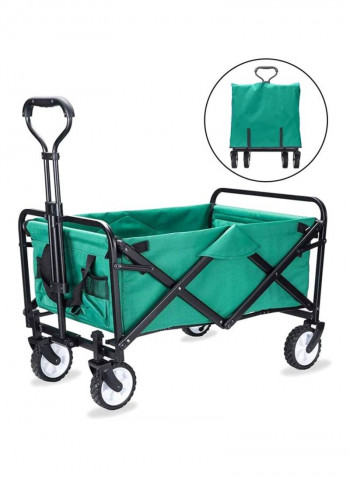 Foldable Heavy Duty Outdoor Cart Trolley Green/Black/White 90x50centimeter