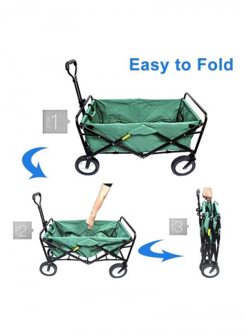 Foldable Heavy Duty Outdoor Cart Trolley Green/Black/White 90x50centimeter