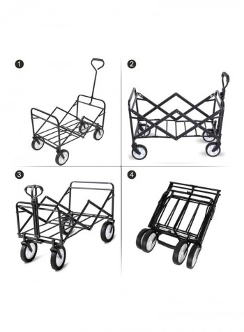 Foldable Heavy Duty Outdoor Cart Trolley Green/Black/White 90x50centimeter