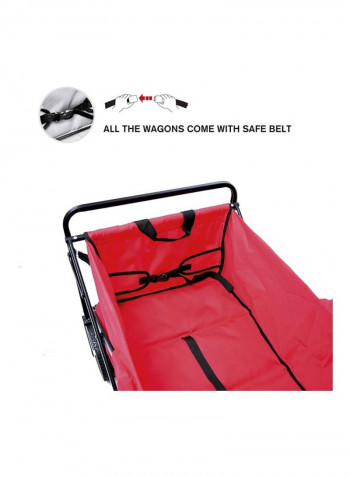 Foldable Heavy Duty Outdoor Cart Trolley Red/Black/White 90x50centimeter