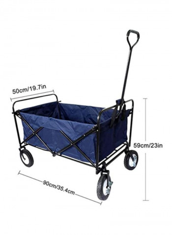 4 Wheel Folding Heavy Duty Outdoor Cart Dark Blue/Black