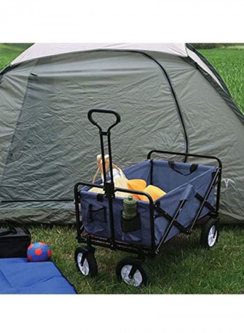 4 Wheel Folding Heavy Duty Outdoor Cart Dark Blue/Black