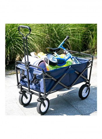 4 Wheel Folding Heavy Duty Outdoor Cart Dark Blue/Black