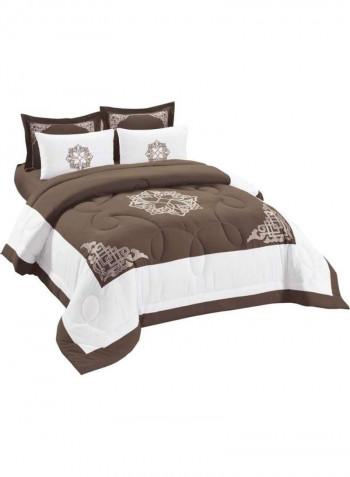 6-Piece Comforter Set Fabric Brown 240x 260CMcm