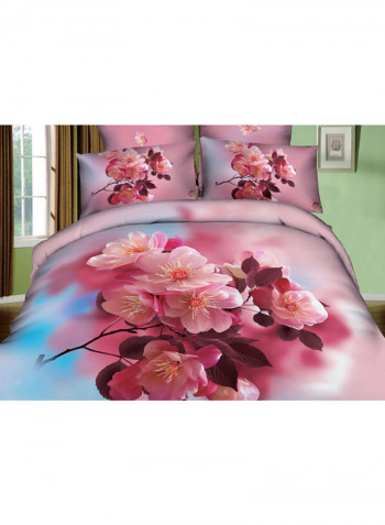 6-Piece Quilt Cover Set Cotton Pink King