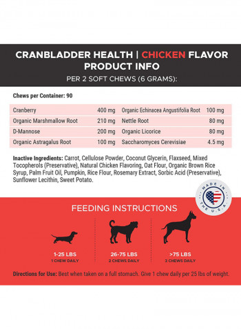 Cran Bladder Health Chicken Flavour 90 count Multicolour 270g