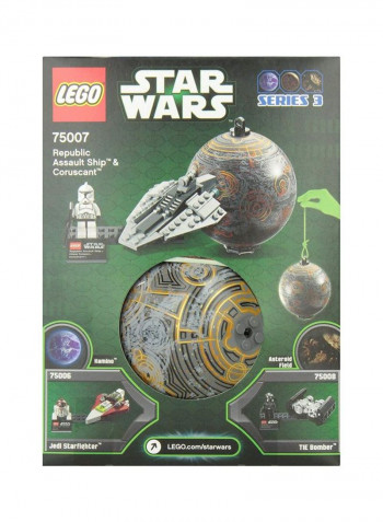 74-Piece Star Wars Republic Assault Ship And Coruscant Buliding Toy Set 75007