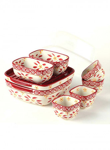 9-Piece Old World Petite Bakerware Set Cranberry