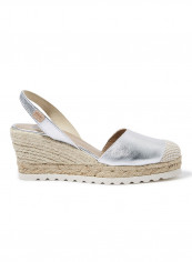 Frida Montada Metallic Sling Back Casual Sandals Silver(Plata)