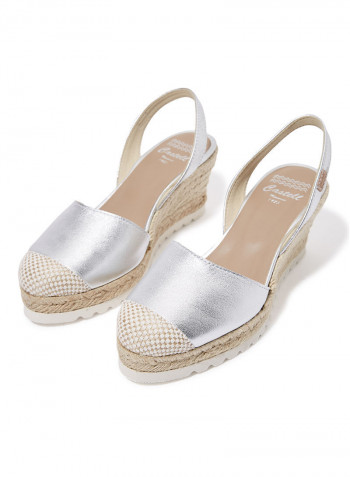 Frida Montada Metallic Sling Back Casual Sandals Silver(Plata)