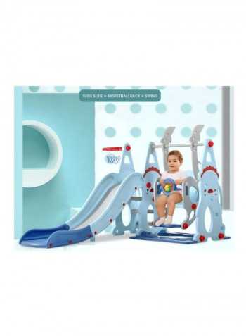 3-In-1 Slide With Basketball Hooks 120x100x75cm
