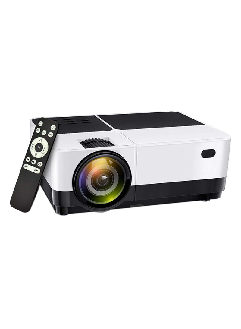 Home Theatre Full HD LED 2500 Lumens Projector With Remote Control H2 Black/White