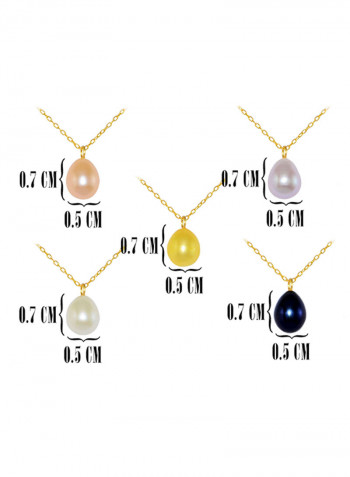 18 Karat Gold Pearl Pendants And Necklace Set
