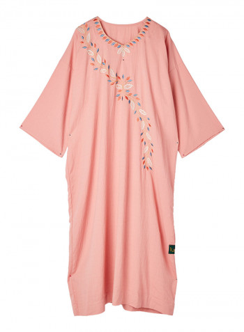 Soft Linen Kaftan Dress pink