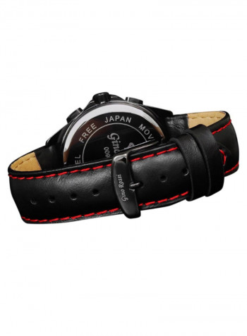Men's Santorini Round Shape Leather Analog Watch 9097A-1A3