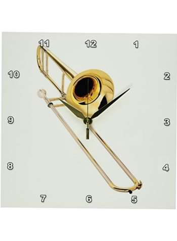 Trombone Printed Wall Clock Multicolour