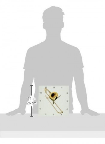 Trombone Printed Wall Clock Multicolour