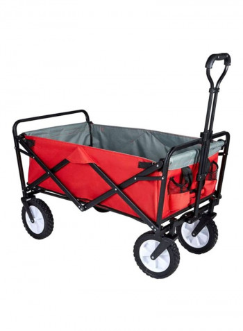 Foldable Heavy Duty Outdoor Utility Transport Cart Red/Grey 90x50x38cm