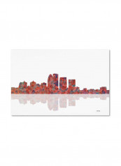 Louisville Kentucky Skyline Canvas Wall Art Multicolour 16 x 24inch