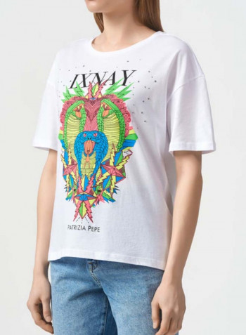 Graphic Printed Casual Wear T-Shirt Multicolour