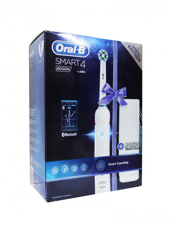 Rechargeable Toothbrush With Bluetooth Connectivity Smart 4 4000N White 18x25x10centimeter