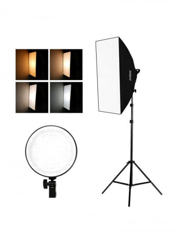 9-Piece Studio Photography Softbox LED Light Kit Black