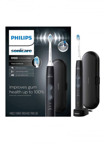 Sonicare ProtectiveClean 5100 Electric Toothbrush Black/White 2.6x6.8x9.3inch