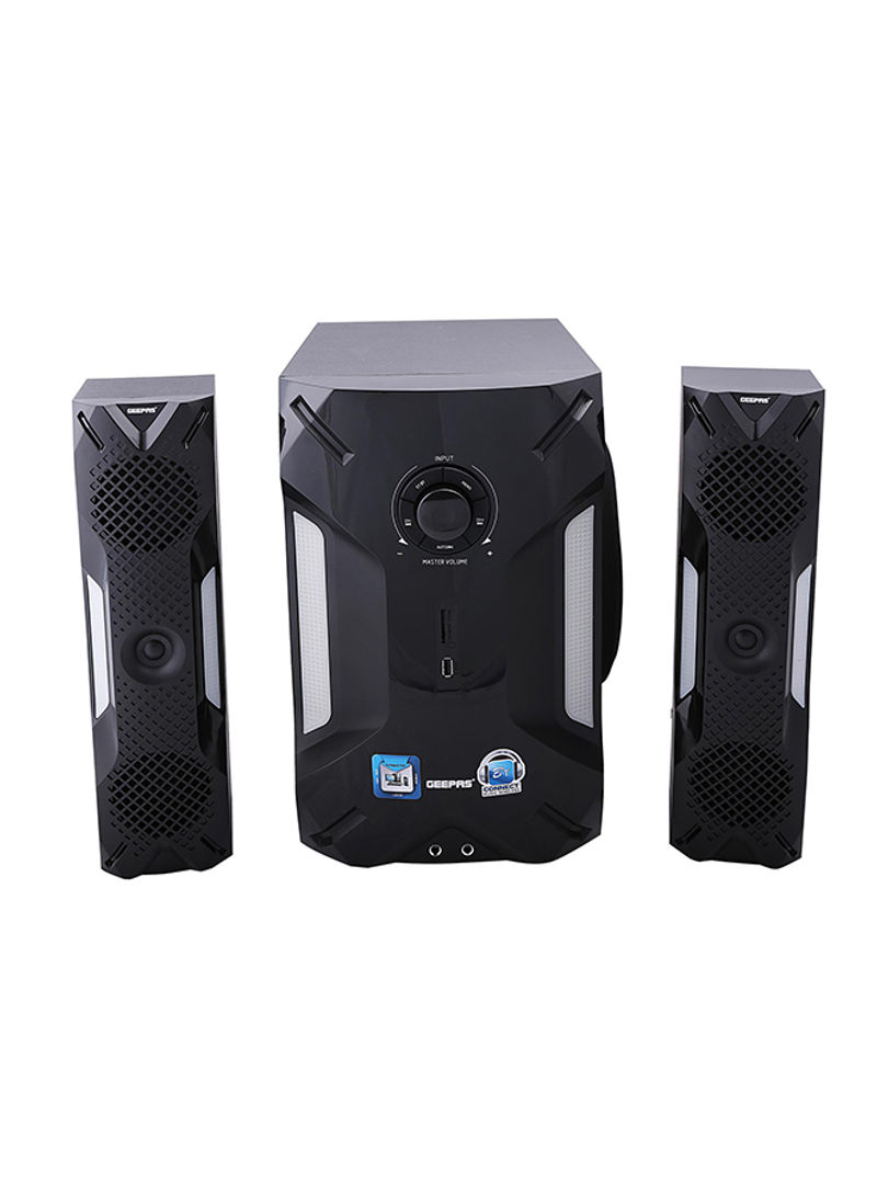 2.1-Channel Multimedia Speaker System With USB - SD Card Slots And FM Radio - Bluetooth GMS8507 Black