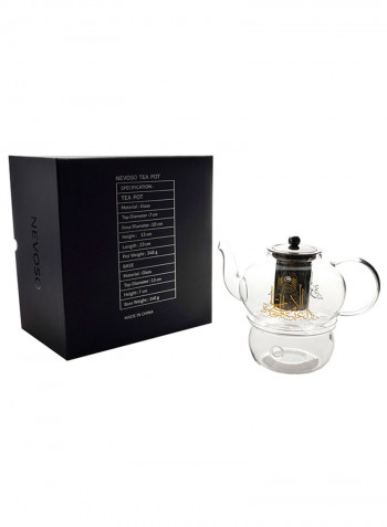 3-Piece Nevoso Tea Pot 1.2L Clear