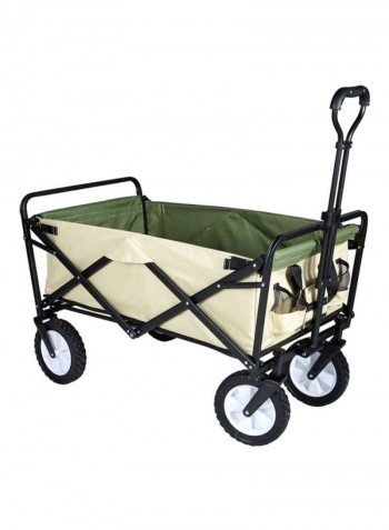 Foldable Heavy Duty Outdoor Utility Transport Cart Beige/Grey 90x50x38cm