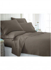 6-Piece Ultra Soft Solid Pattern King Sheet Set Taupe