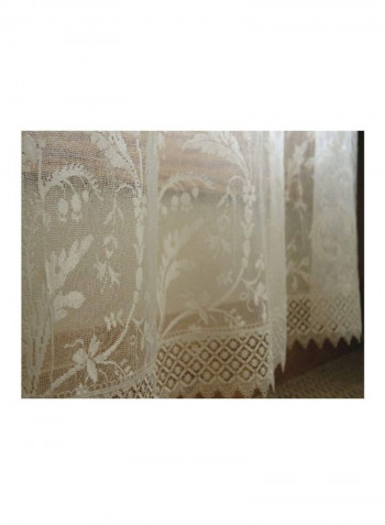 Polyester Drop Panel with Trim Ivory 45x95inch