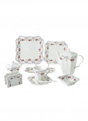 Breakfast 42 Piece Square Dinner Set Multicolour